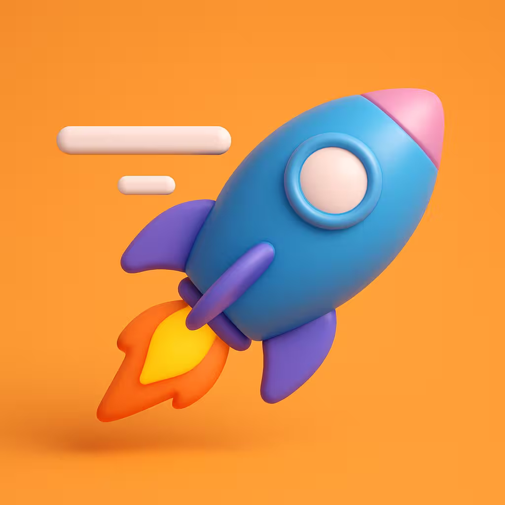 3d illustration rocket